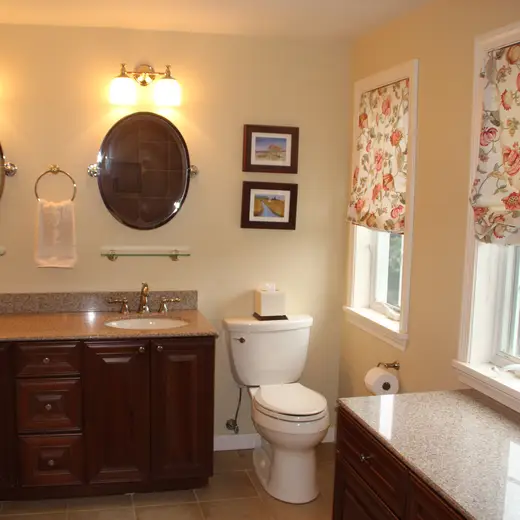 Bathroom with double vanity and new fixtures