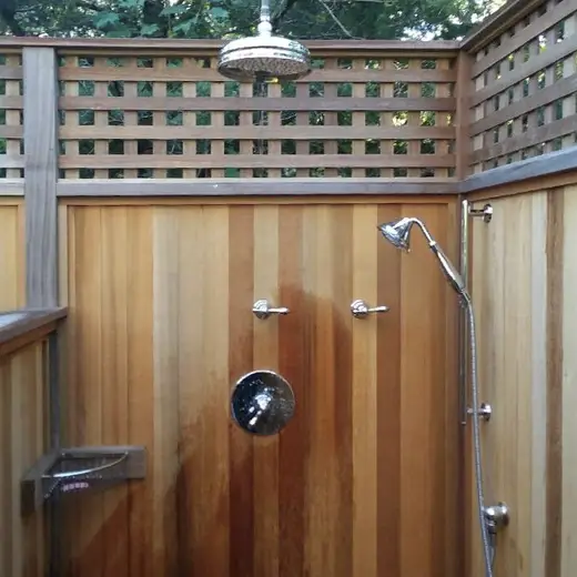 Cedar outdoor shower